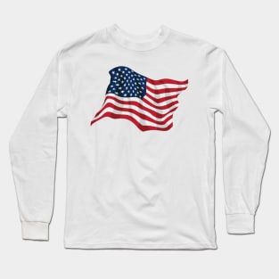 American Pride USA Flag Waving Long Sleeve T-Shirt